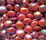 Opal Red Irid Medium Glass Gems